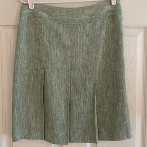 Ann Taylor Loft Linen green tweed skirt